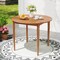 Costway Round Outdoor Dining Table for 4 People 36 inch Acacia Wood Patio Table for Yard